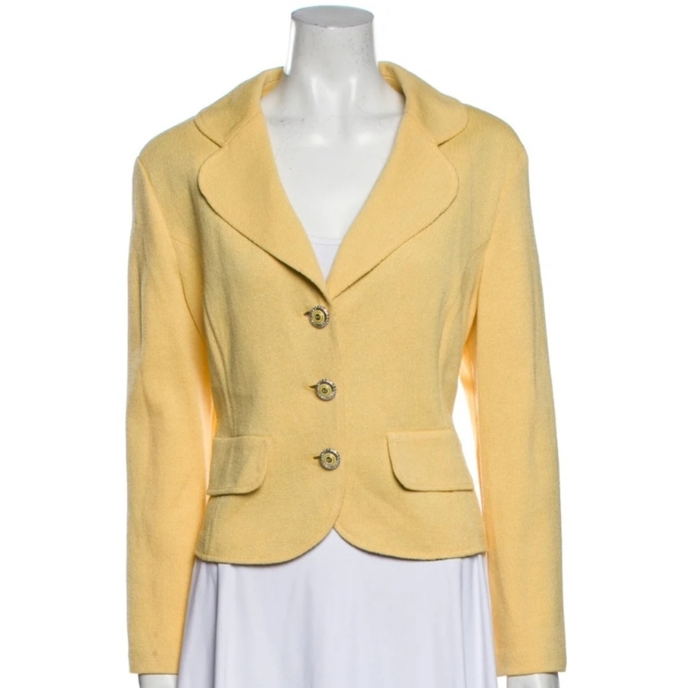 St John Yellow Button Up Blazer size 14